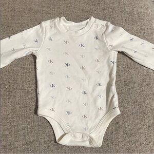 Calvin Klein White Long Sleeve Baby Bodysuit